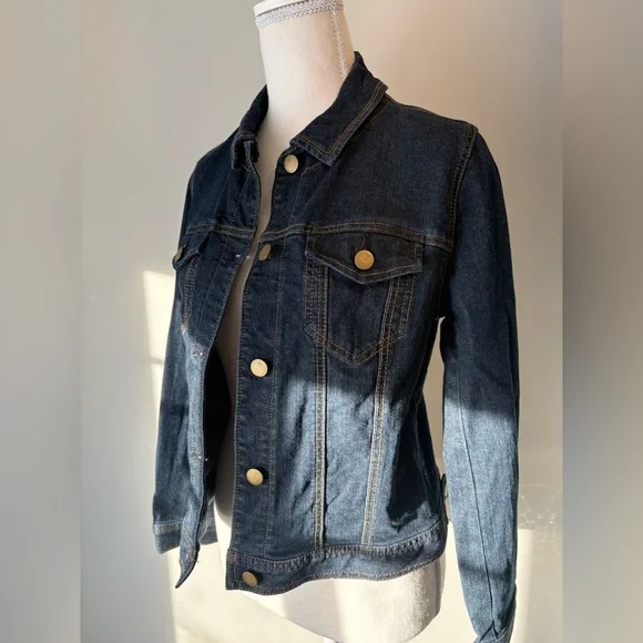 OPAQUE.CLIP Dark Denim Jean Jacket Japanese 40/L Button Front - Picture 5 of 10